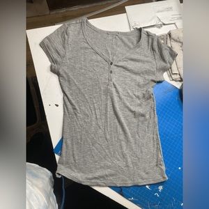 Grey Button Up Tee Shirt